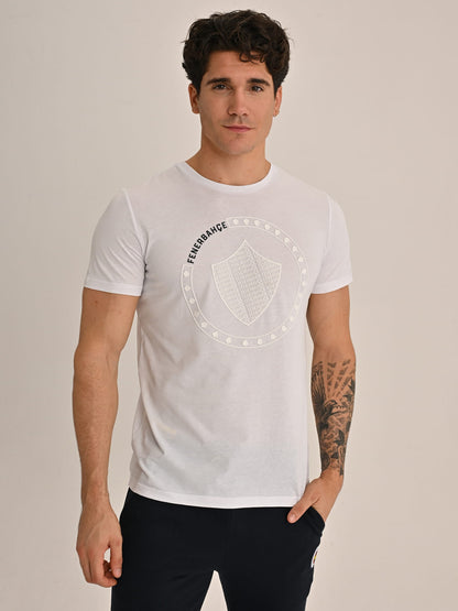Fenerbahçe Beyaz Tribün Arma Erkek Tshirt