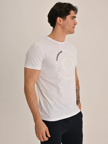 Fenerbahçe Beyaz Tribün Arma Erkek Tshirt