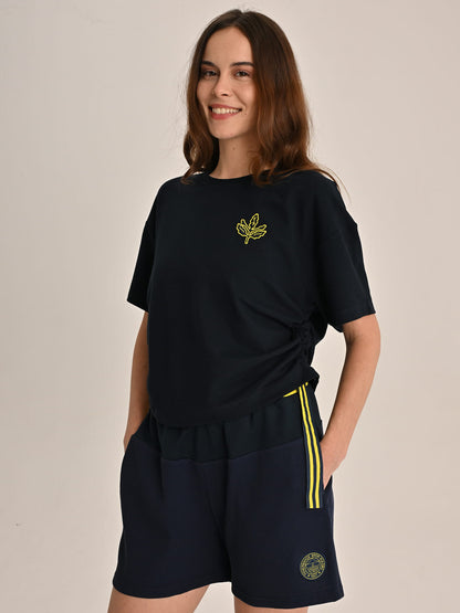 Fenerbahçe Lacivert Tribün Ekstrafor Detaylı Kadın Tshirt