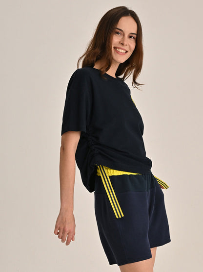 Fenerbahçe Lacivert Tribün Ekstrafor Detaylı Kadın Tshirt