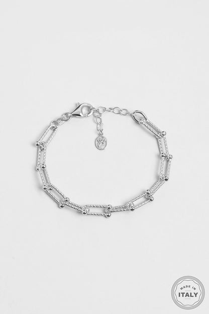 Zamansız Italyan 18 Ayar Beyaz Altın Kaplama 19 Cm Gümüş Ataş Zincir Bileklik 5213529999
