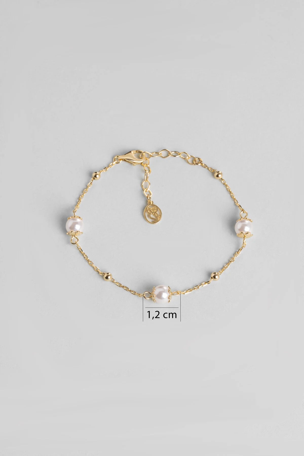 Inci Çiçeği 18 Ayar Sarı Altın Kaplama 20 Cm Gümüş Bileklik 1173456244