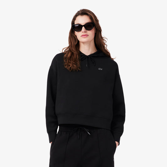 Kadın Oversize Fit Kapüşonlu Siyah Sweatshirt