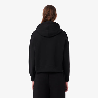 Kadın Oversize Fit Kapüşonlu Siyah Sweatshirt