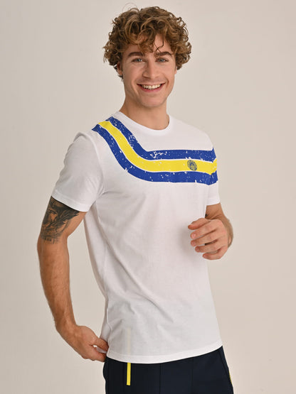 Fenerbahçe Beyaz Tribün Üç Bantlı Erkek Tshirt