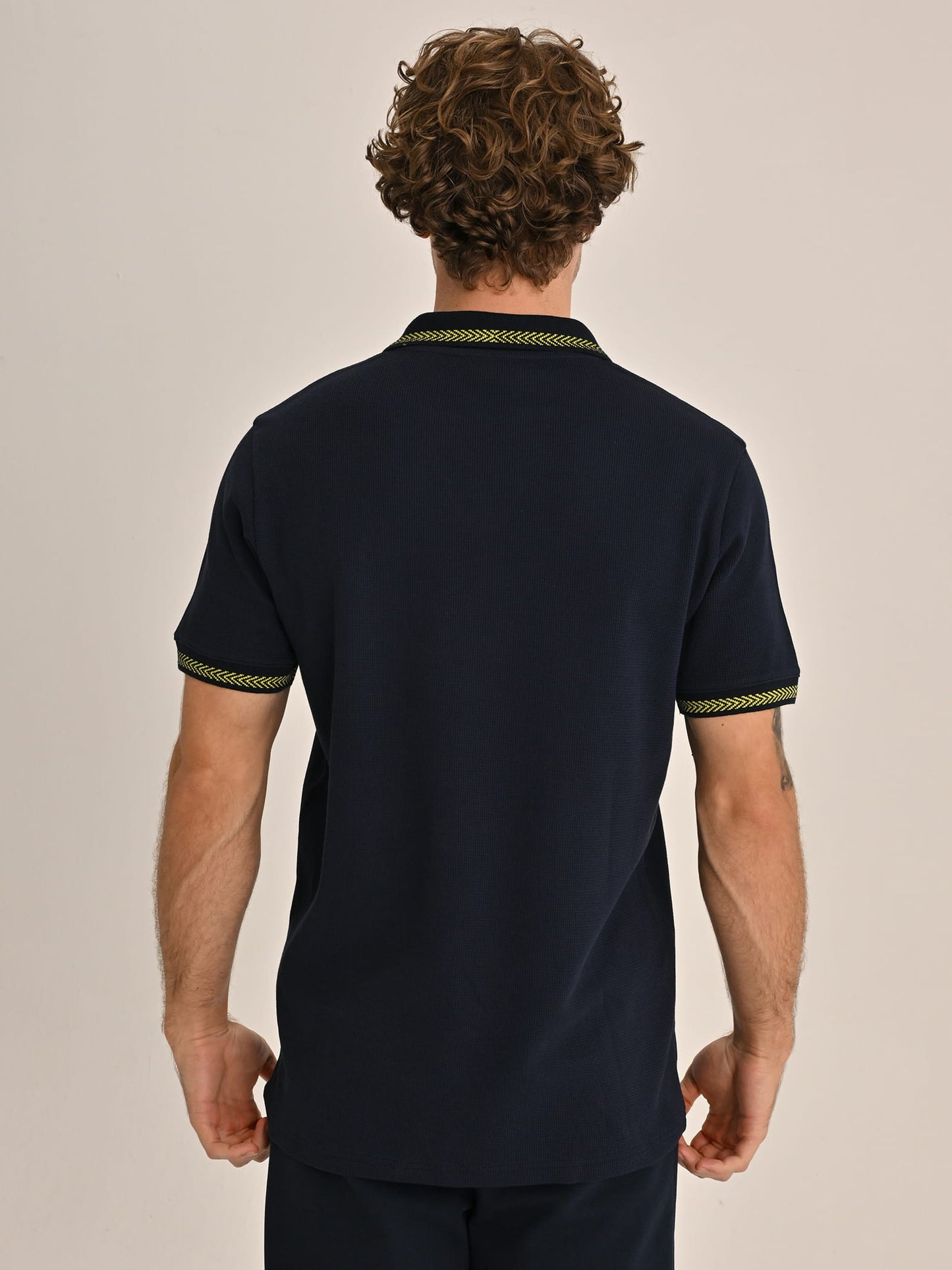 Fenerbahçe Lacivert Tribün Balıksırtı Detaylı Erkek Polo Tshirt