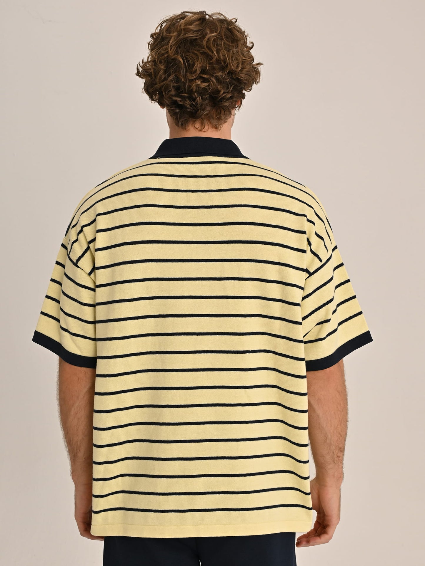 Fenerbahçe Sarı Tribün Şeritli Triko Erkek Polo Tshirt