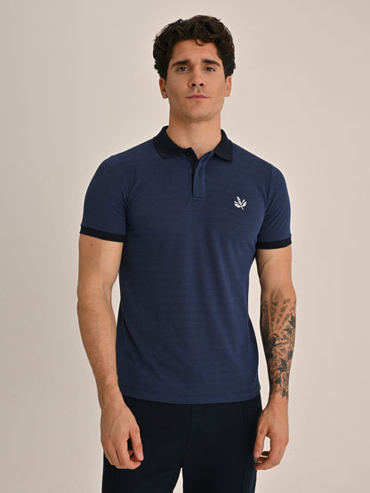 Fenerbahçe Lacivert Trend Jakarlı Erkek Polo Tshirt