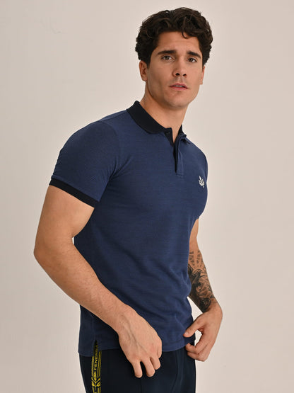 Fenerbahçe Lacivert Trend Jakarlı Erkek Polo Tshirt