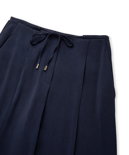Lacivert Belden Bağlamalı Wide Leg Fit Pantolon Is1260003096015 | Ipekyol