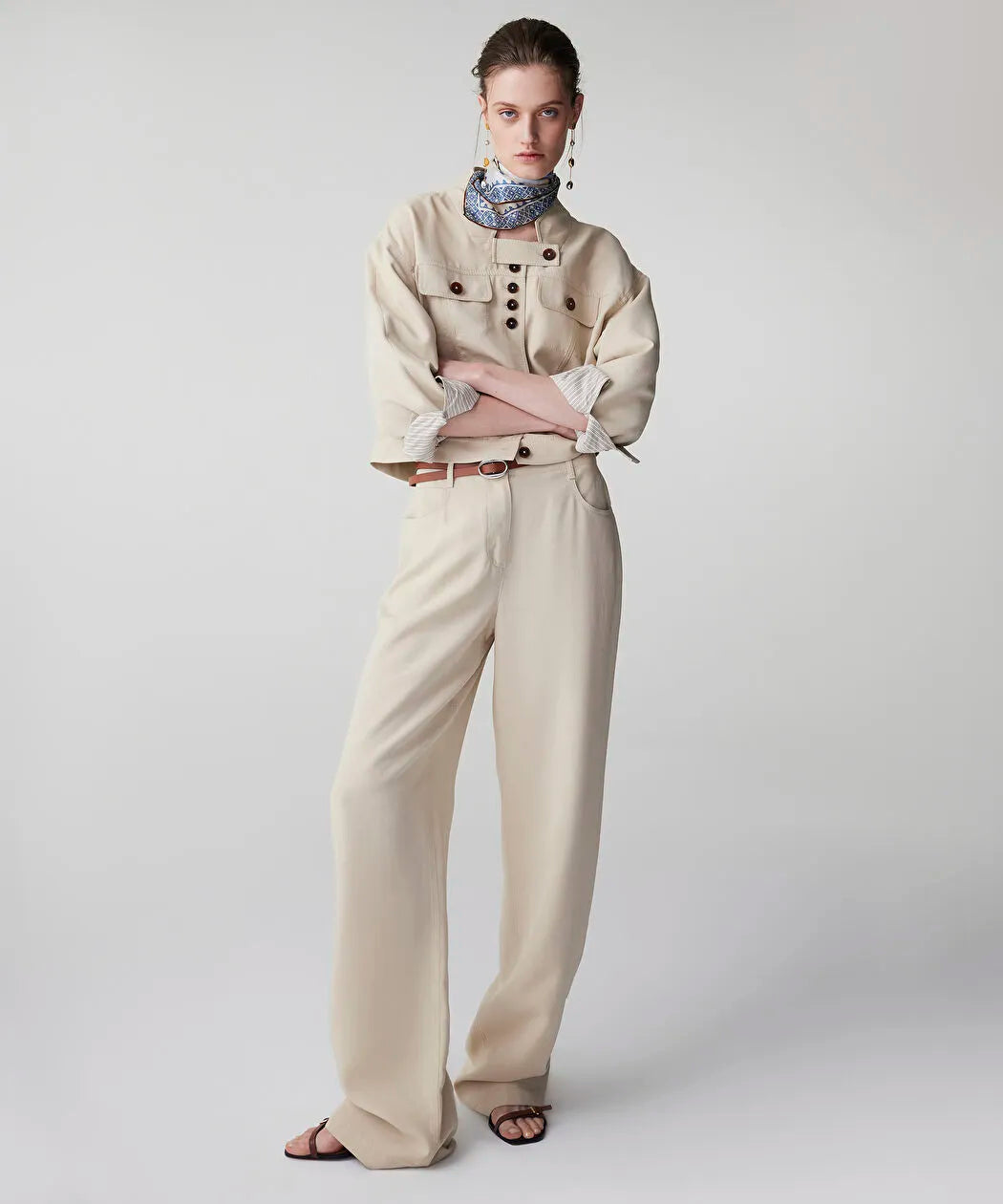Natürel Kemerli Straight Fit Pantolon Is1260003145003 | Ipekyol