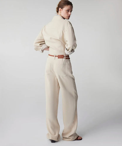 Natürel Kemerli Straight Fit Pantolon Is1260003145003 | Ipekyol