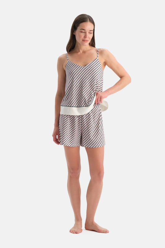Multicolor Geometrik Desenli Atlet Şort Takım