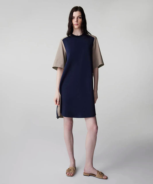 Haki Colorblock Kumaş Mix Elbise Is1260002222022 | Ipekyol