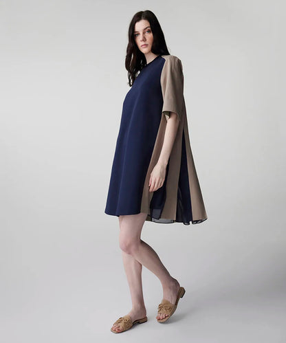 Haki Colorblock Kumaş Mix Elbise Is1260002222022 | Ipekyol