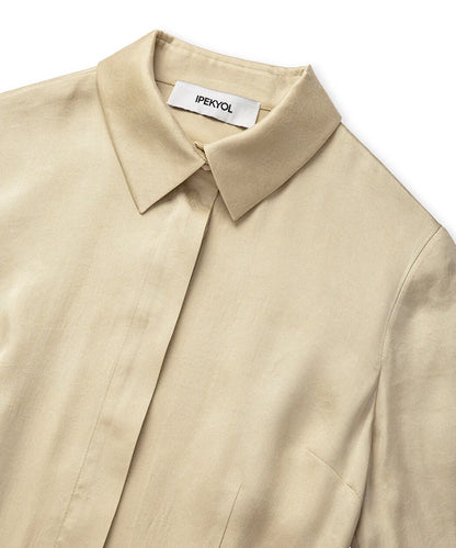 Natürel Kemerli Cupro Elbise Is1260002234003 | Ipekyol