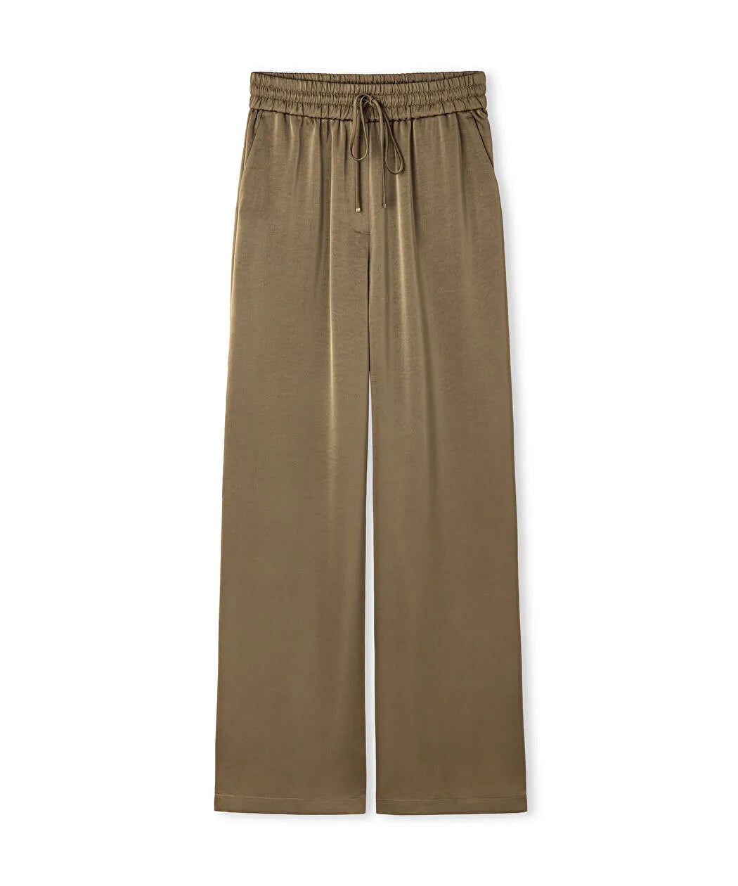 Haki Wide Leg Fit Saten Pantolon Is1260003147022 | Ipekyol