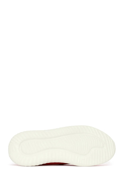 Kadın Kırmızı Kalın Tabanlı Süet Ayakkabı