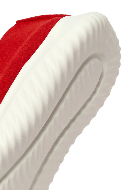 Kadın Kırmızı Kalın Tabanlı Süet Ayakkabı