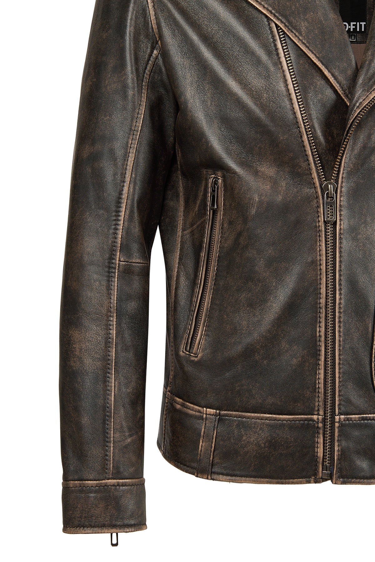 Carter Erkek Kahverengi Biker Deri Mont