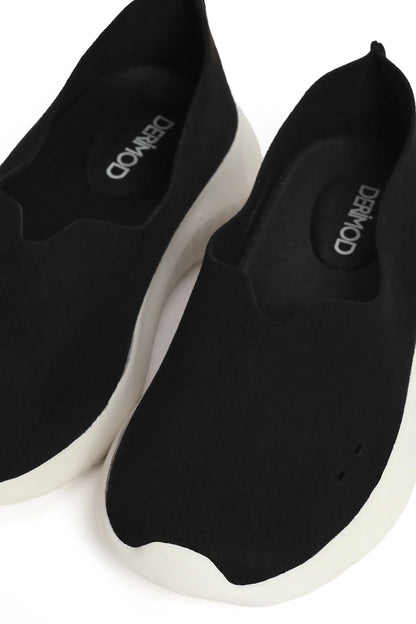 Kadın Siyah Kalın Tabanlı Süet Ayakkabı