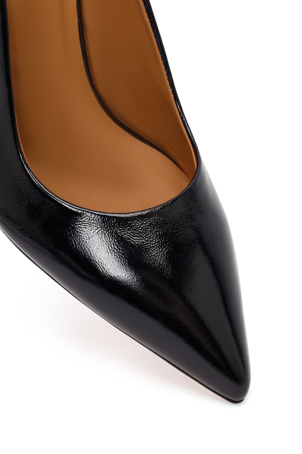 Kadın Siyah Bilekten Tokalı Arkası Açık Ince Topuklu Rugan Deri Ayakkabı