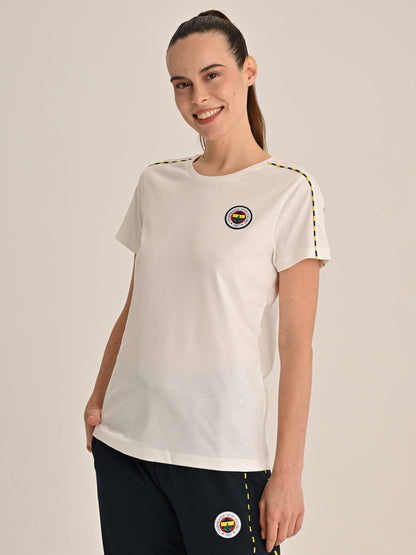 Fenerbahçe Beyaz Tribün Basic Kadın Tshirt