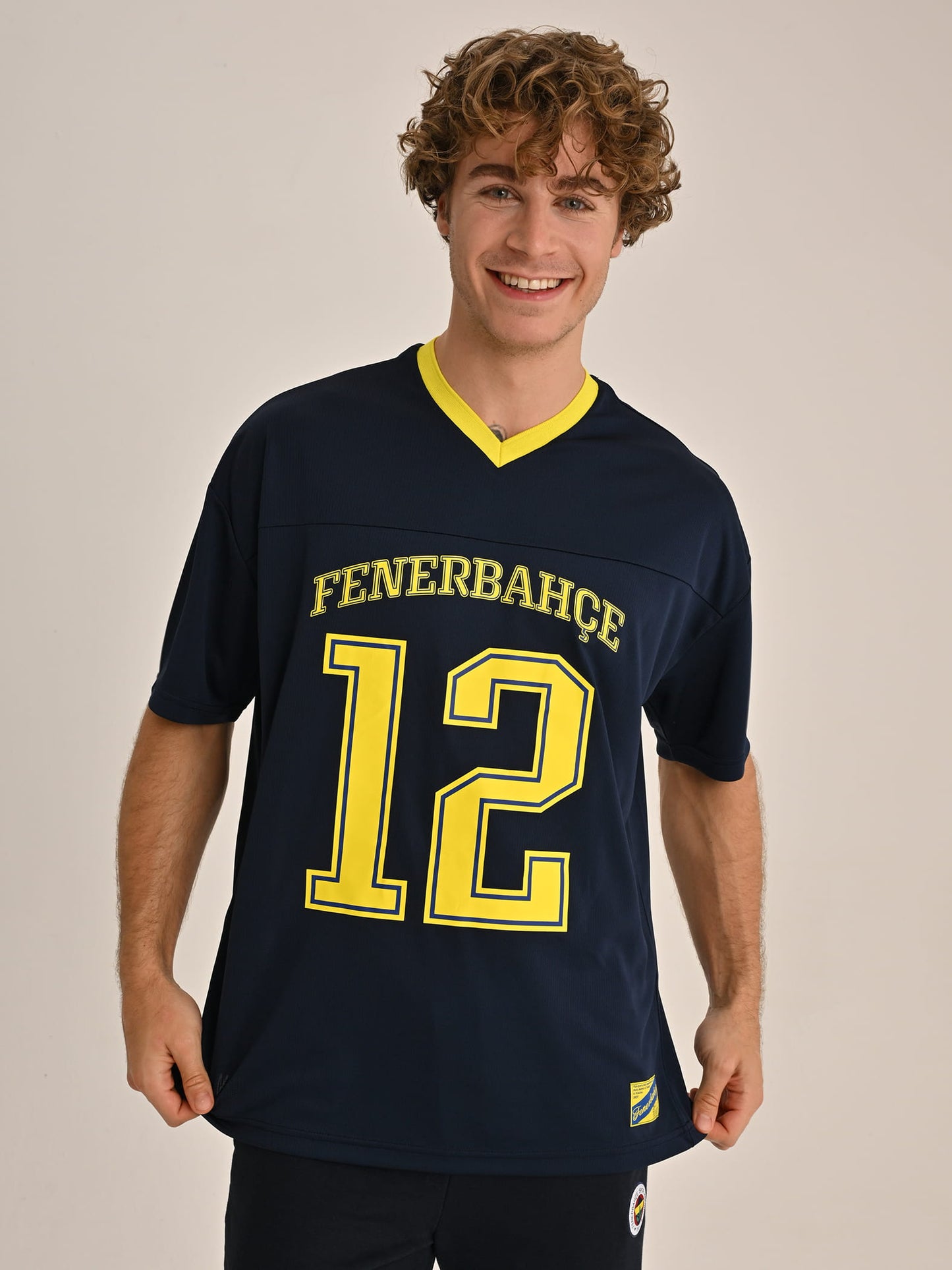 Fenerbahçe Lacivert Kolej Fb 12 Erkek Oversize Tshirt