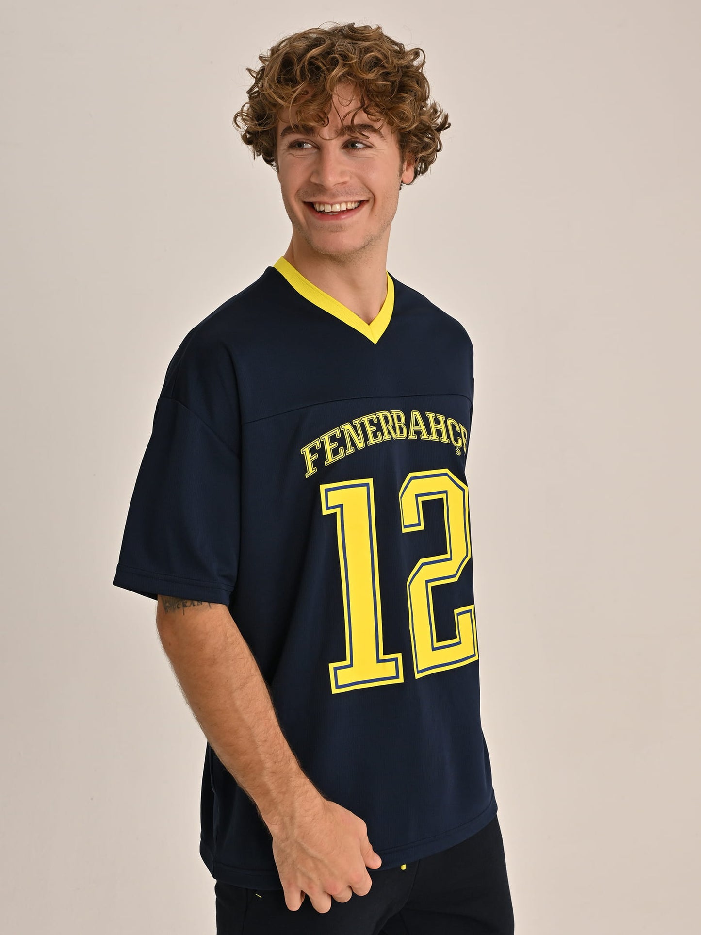 Fenerbahçe Lacivert Kolej Fb 12 Erkek Oversize Tshirt