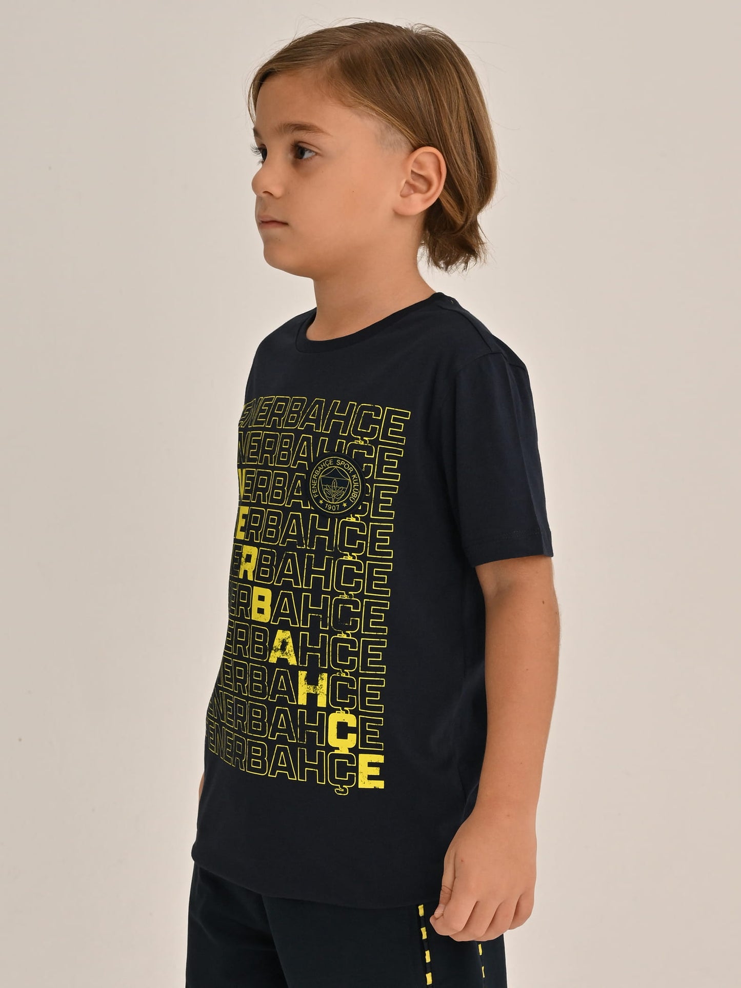 Fenerbahçe Lacivert Tribün Tek Renk Logo Çocuk Tshirt