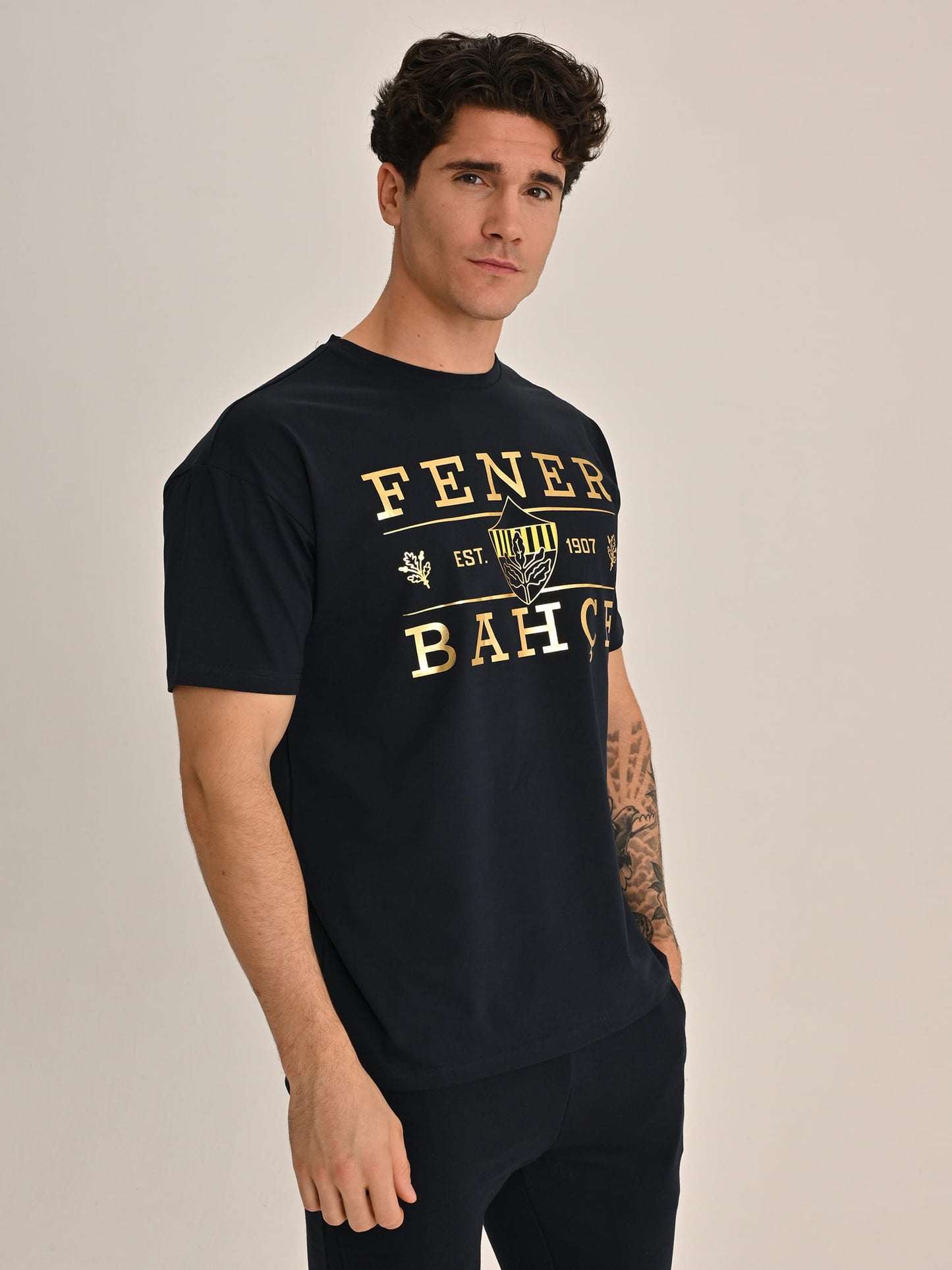 Fenerbahçe Lacivert Tribün Est. 1907 Erkek Oversize Tshirt