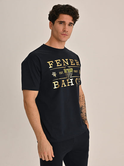 Fenerbahçe Lacivert Tribün Est. 1907 Erkek Oversize Tshirt