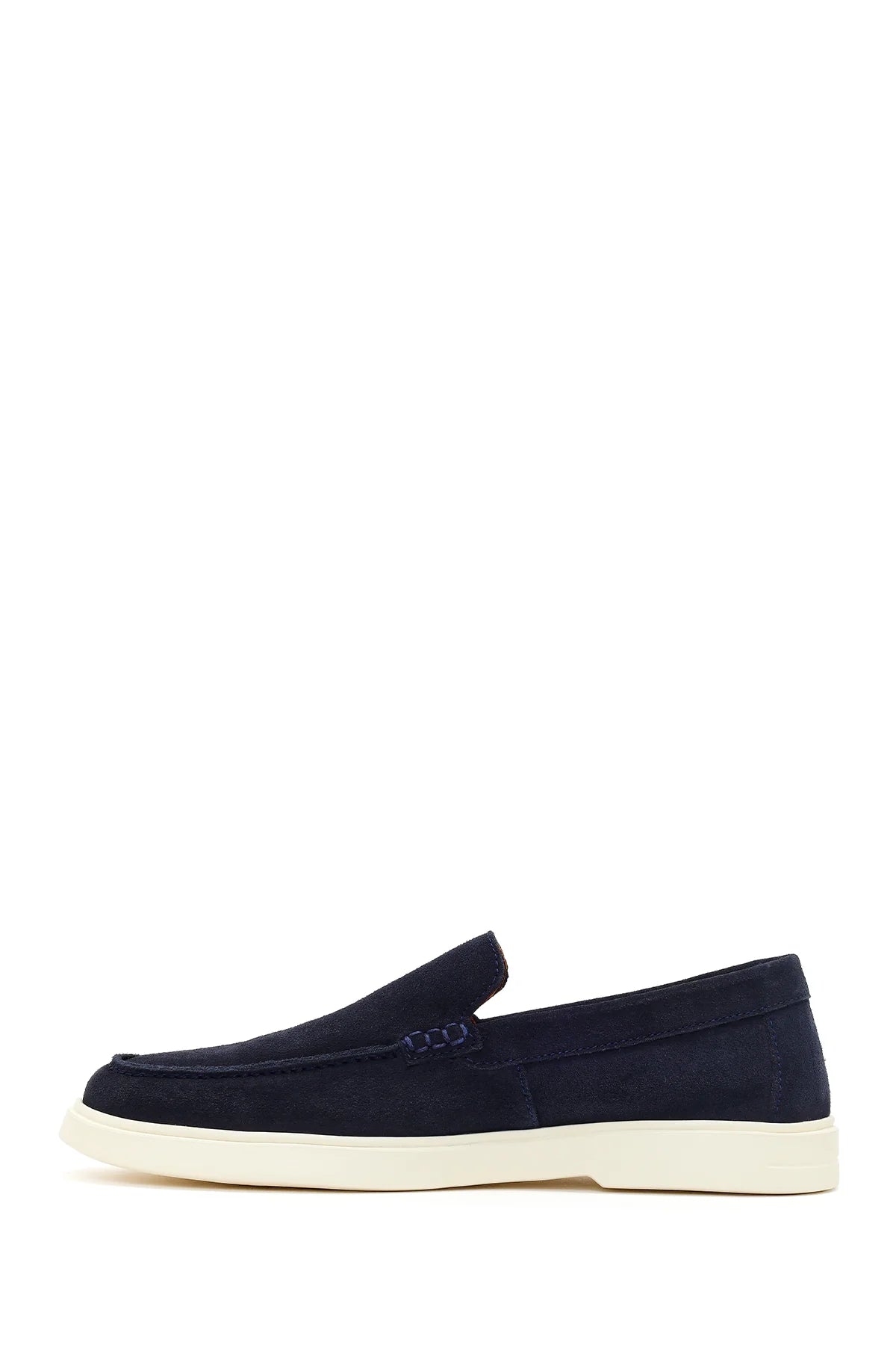 Erkek Lacivert Süet Deri Casual Loafer