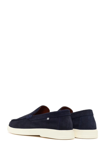 Erkek Lacivert Süet Deri Casual Loafer