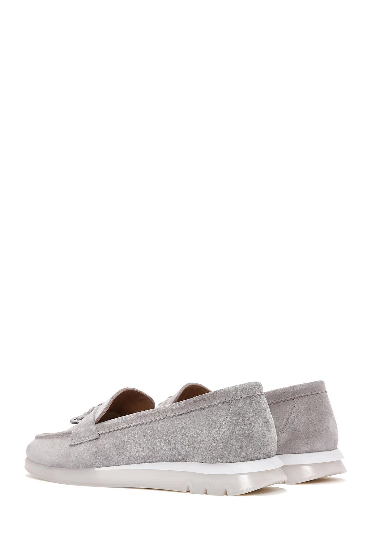 Kadın Vizon Tokalı Süet Deri Comfort Loafer