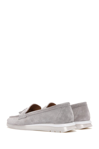 Kadın Vizon Tokalı Süet Deri Comfort Loafer