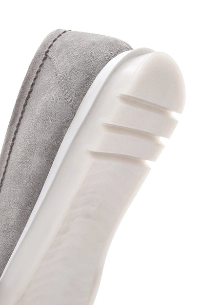 Kadın Vizon Tokalı Süet Deri Comfort Loafer