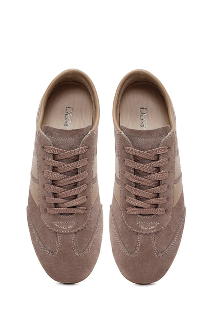 Kadın Vizon Bağcıklı Süet Deri Sneaker