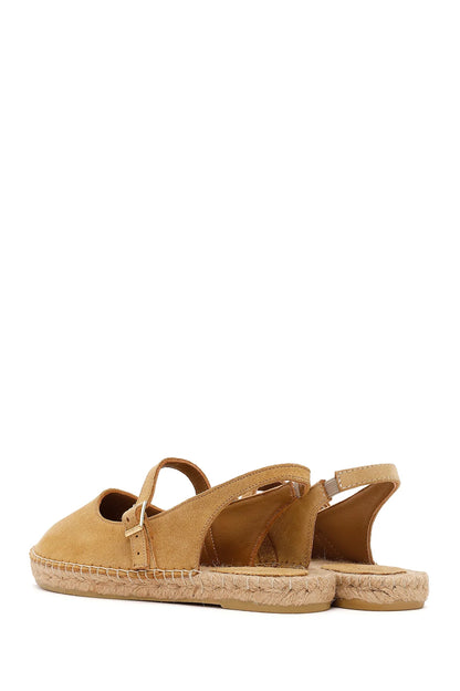 Kadın Camel Tokalı Süet Deri Espadril