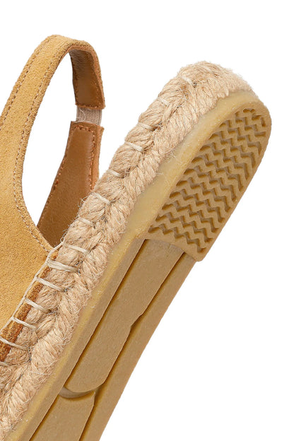 Kadın Camel Tokalı Süet Deri Espadril