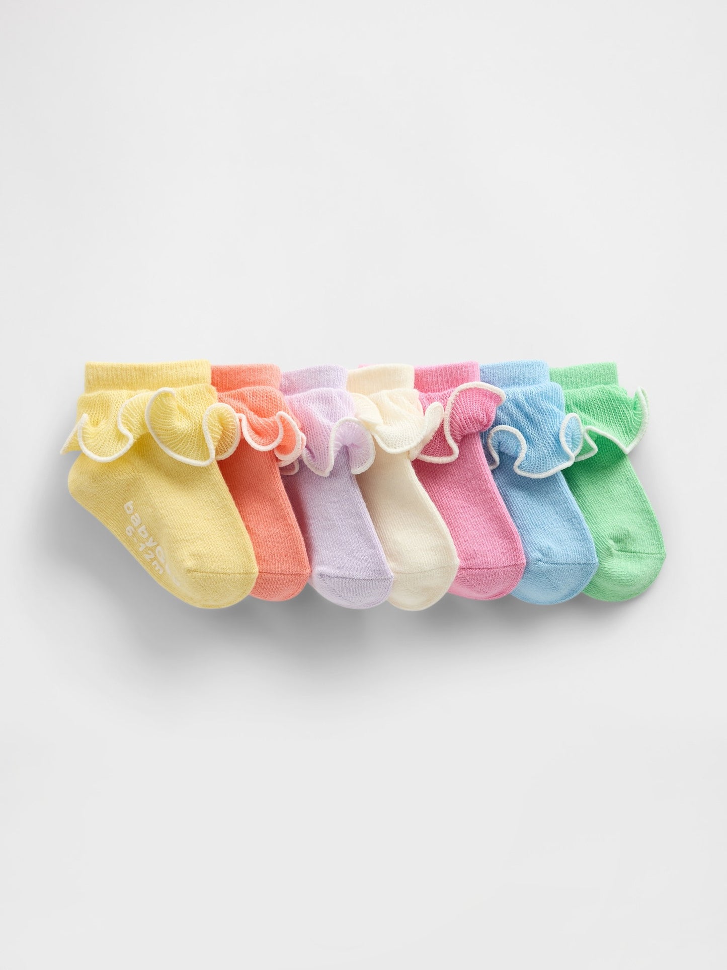 Çok Renkli Ruffle Ankle Çorap (7’li)