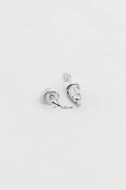 Zirkon Taşlı 2 Mm 18 Ayar Beyaz Altın Kaplama Unisex Gümüş Tektaş Küpe 5016000199