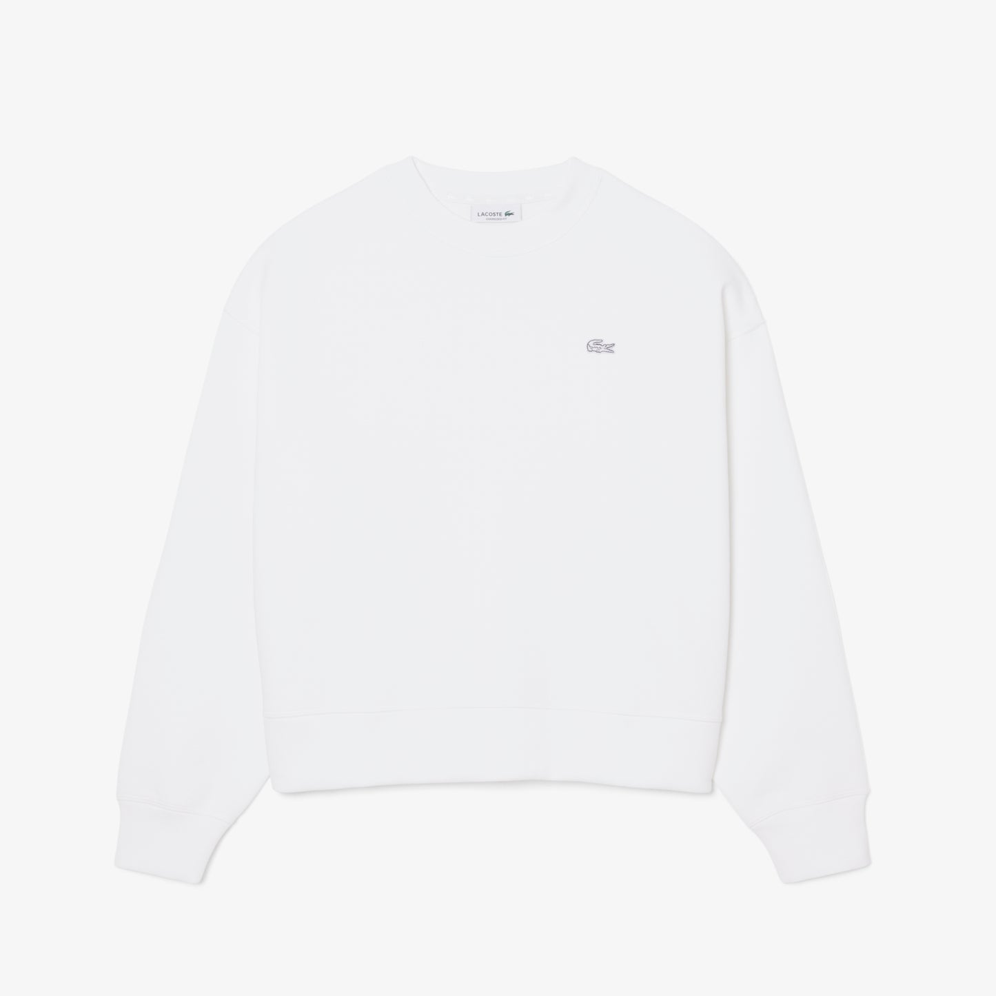 Kadın Oversize Fit Bisiklet Yaka Beyaz Sweatshirt