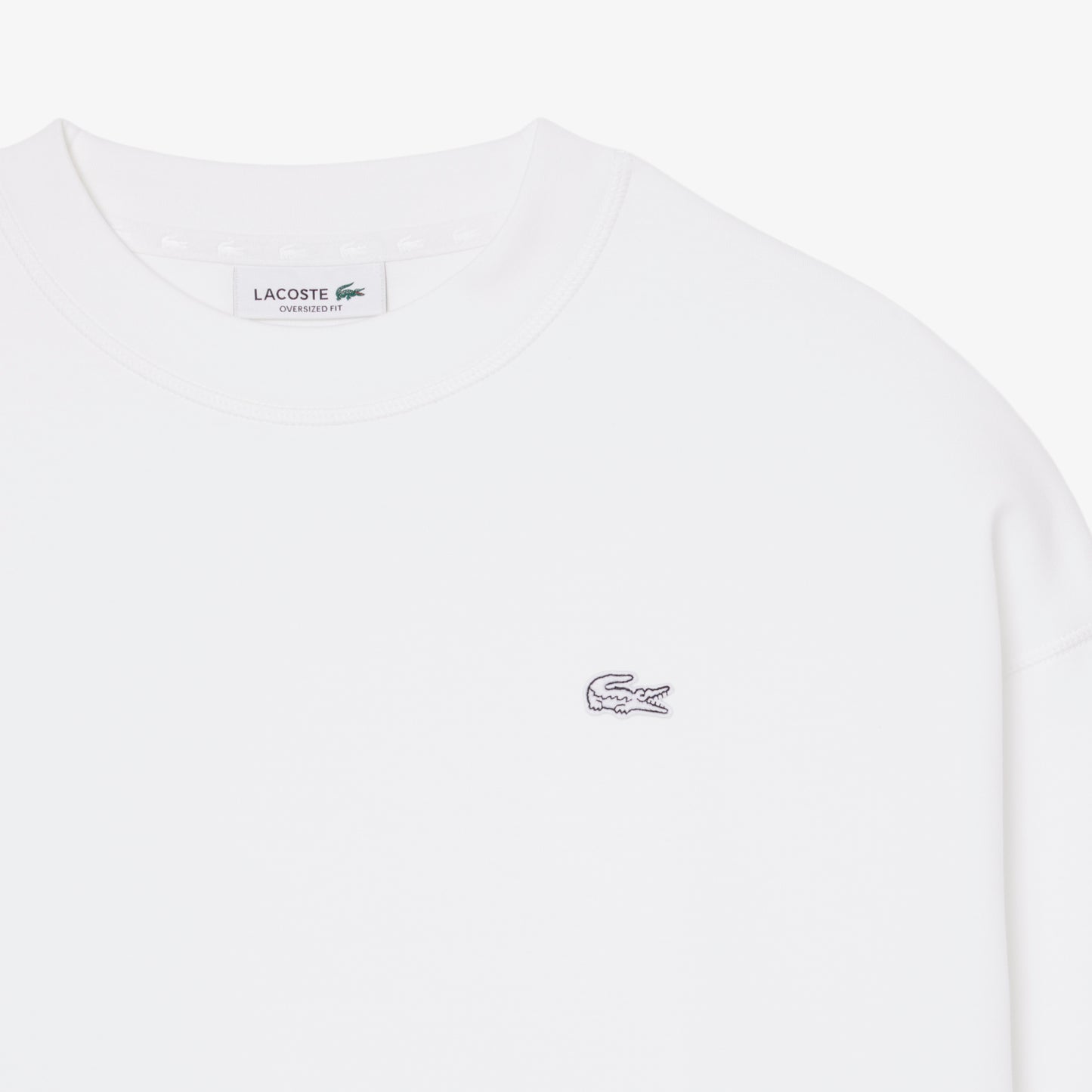 Kadın Oversize Fit Bisiklet Yaka Beyaz Sweatshirt