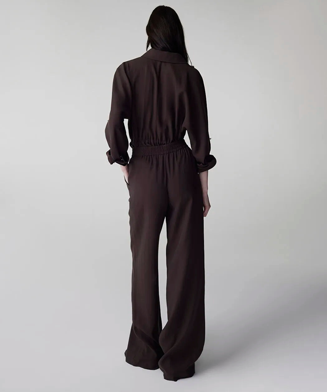 Kahverengi Elastik Bel Wide Leg Fit Pantolon Is1260003156074 | Ipekyol