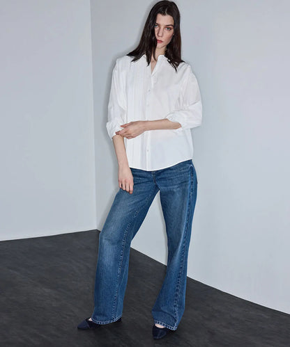 Beyaz Dantel Şeritli Kumaş Mix Gömlek Is1260025104096 | Ipekyol