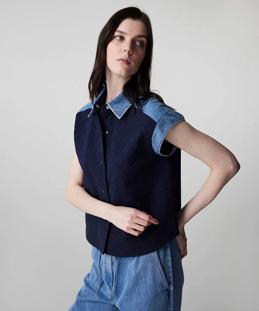 Lacivert Kumaş Mix Gömlek Is1260025141015 | Ipekyol