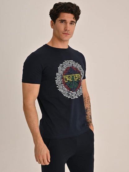 Fenerbahçe Lacivert Tribün Marş Logo Erkek Tshirt