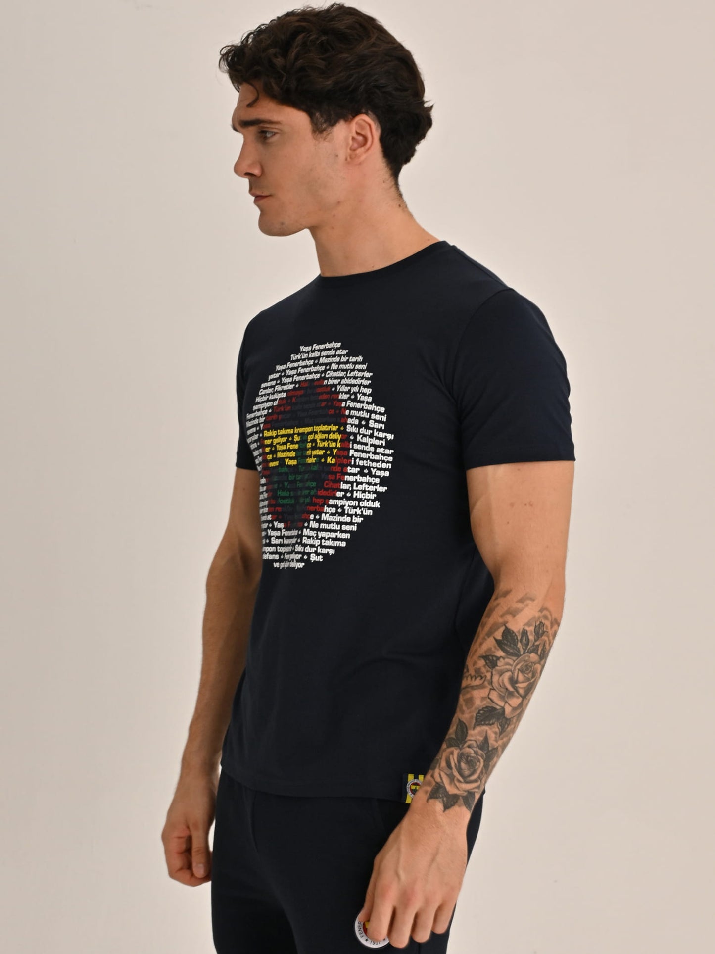 Fenerbahçe Lacivert Tribün Marş Logo Erkek Tshirt