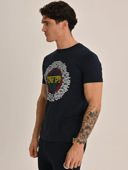 Fenerbahçe Lacivert Tribün Marş Logo Erkek Tshirt